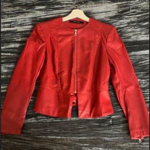 red leather jacket